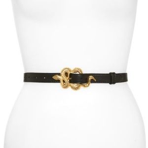 Raina snake buckle leather belt NWOT